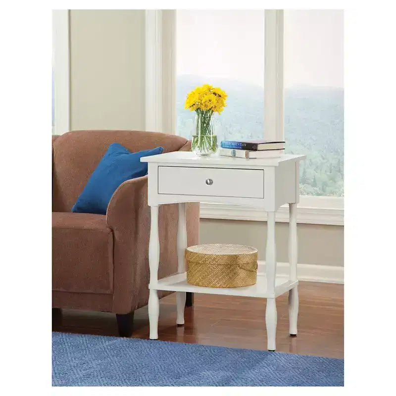 Tavolino finale stile Shaker con cassetto e ripiano - Mobili Alaterre
