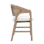 Christopher Knight Home Set di 2 Sgabelli da Bar Austin in Legno di Gomma, Imbottiti con Design in Cannetta e Schienale Curvo, Altezza Bancone, Frassino Chiaro
