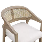 Christopher Knight Home Set di 2 Sgabelli da Bar Austin in Legno di Gomma, Imbottiti con Design in Cannetta e Schienale Curvo, Altezza Bancone, Frassino Chiaro