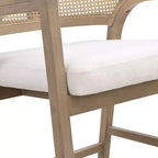 Christopher Knight Home Set di 2 Sgabelli da Bar Austin in Legno di Gomma, Imbottiti con Design in Cannetta e Schienale Curvo, Altezza Bancone, Frassino Chiaro
