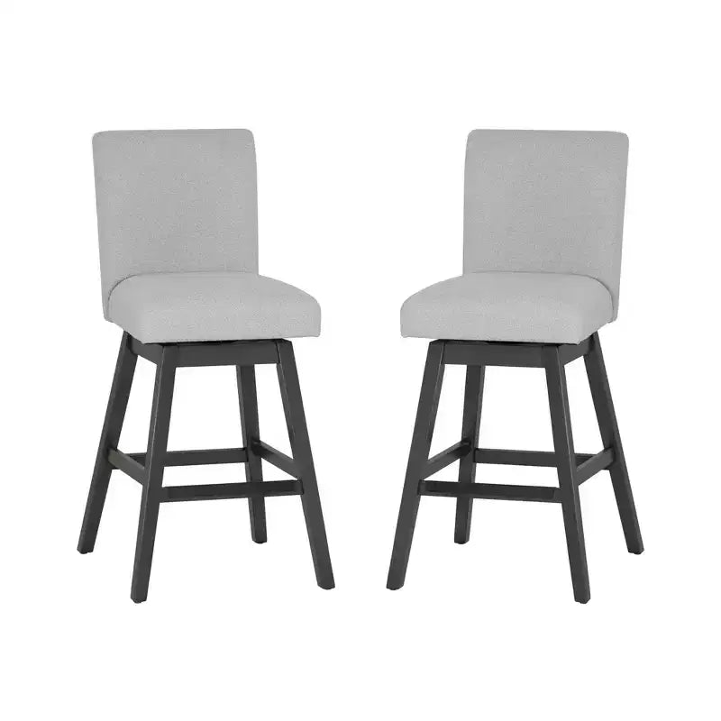 Linon Set of 2 Cyrus Swivel Barstools Gray