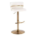 LumiSource Set di 2 sgabelli da bar regolabili Cinch Oro/PU bianco