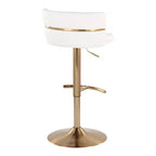 LumiSource Set di 2 sgabelli da bar regolabili Cinch Oro/PU bianco