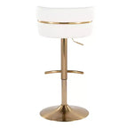 LumiSource Set di 2 sgabelli da bar regolabili Cinch Oro/PU bianco