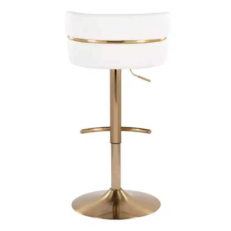 LumiSource Set di 2 sgabelli da bar regolabili Cinch Oro/PU bianco