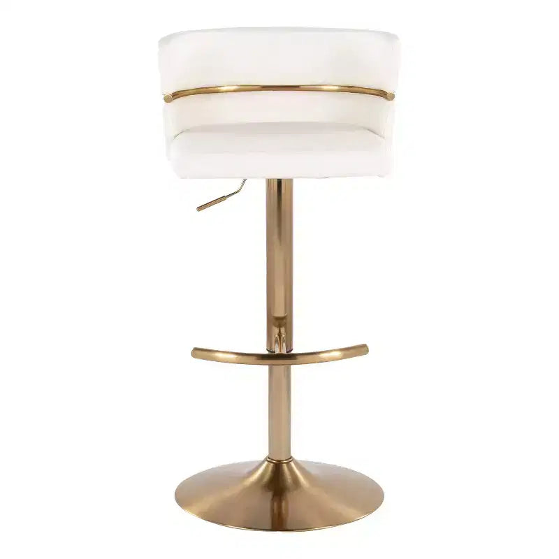LumiSource Set di 2 sgabelli da bar regolabili Cinch Oro/PU bianco
