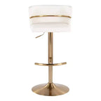LumiSource Set di 2 sgabelli da bar regolabili Cinch Oro/PU bianco