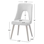 Lifestorey, set di 2 sedie da pranzo moderne di metà secolo Clover, grigio/noce