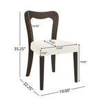 Christopher Knight Home Set di 2 sedie da pranzo Aaron in legno di gomma imbottite con schienale aperto curvo beige/marrone scuro