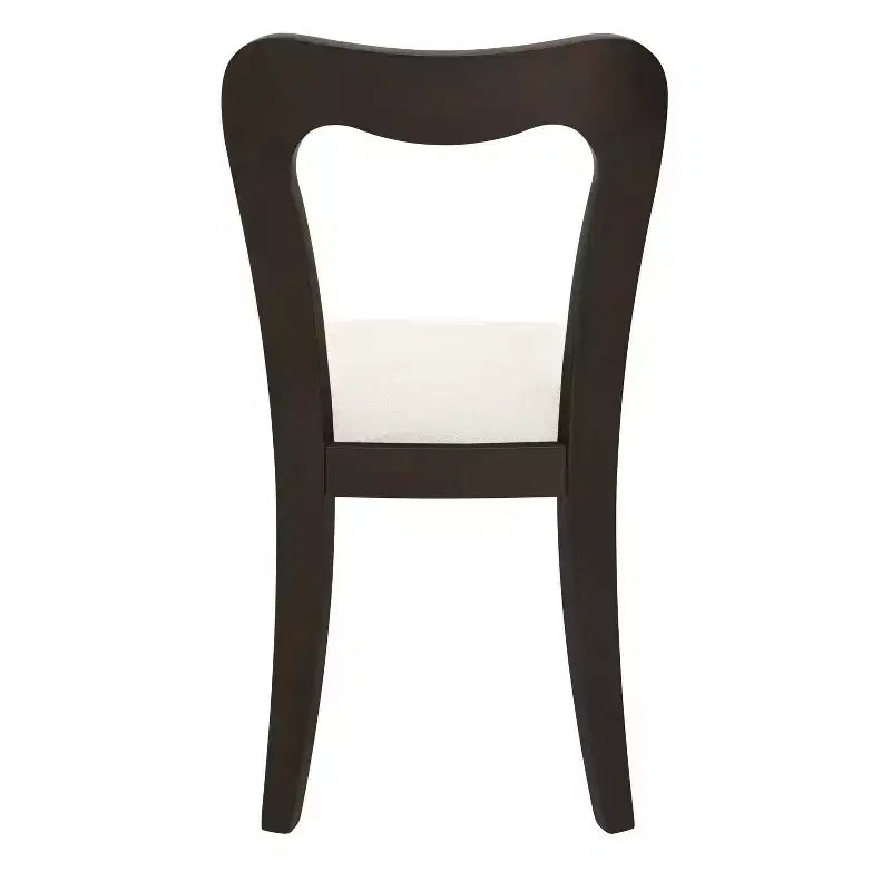Christopher Knight Home Set di 2 sedie da pranzo Aaron in legno di gomma imbottite con schienale aperto curvo beige/marrone scuro