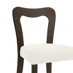 Christopher Knight Home Set di 2 sedie da pranzo Aaron in legno di gomma imbottite con schienale aperto curvo beige/marrone scuro