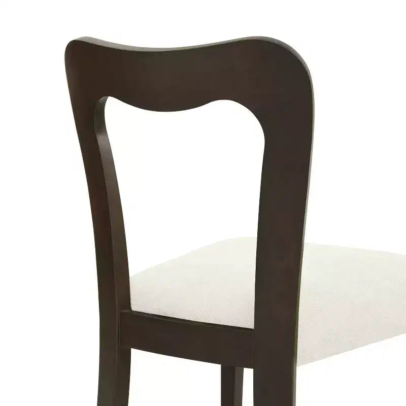 Christopher Knight Home Set di 2 sedie da pranzo Aaron in legno di gomma imbottite con schienale aperto curvo beige/marrone scuro