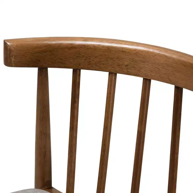 Set di 2 sedie da pranzo Wyatt Midcentury Modern in legno di noce, Beige/Marrone - Baxton Studio