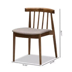 Set di 2 sedie da pranzo Wyatt Midcentury Modern in legno di noce, Beige/Marrone - Baxton Studio