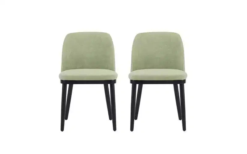 Christopher Knight Home Set of 2 Hannah Mid-Century Modern Upholstered Dining Chairs with Curved Backrest Mint/Black