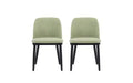 Christopher Knight Home Set of 2 Hannah Mid-Century Modern Upholstered Dining Chairs with Curved Backrest Mint/Black