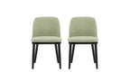 Christopher Knight Home Set of 2 Hannah Mid-Century Modern Upholstered Dining Chairs with Curved Backrest Mint/Black