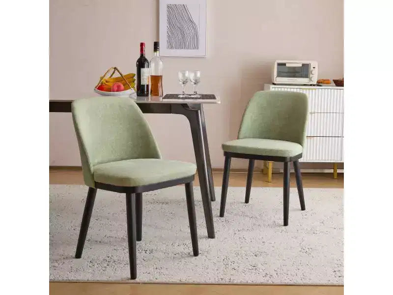 Christopher Knight Home Set di 2 Sedie da Pranzo Imbottite Hannah Mid-Century Modern con Schienale Curvo Menta/Nero