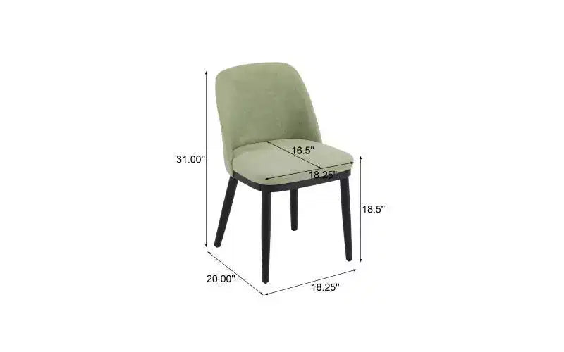 Christopher Knight Home Set di 2 Sedie da Pranzo Imbottite Hannah Mid-Century Modern con Schienale Curvo Menta/Nero