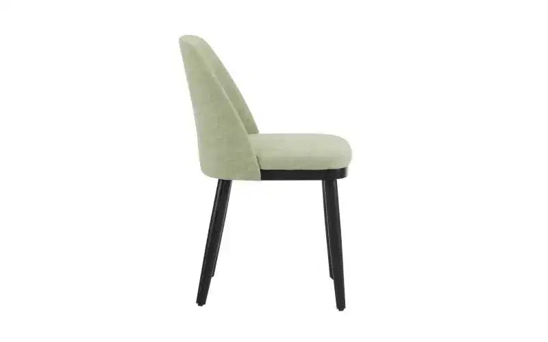 Christopher Knight Home Set di 2 Sedie da Pranzo Imbottite Hannah Mid-Century Modern con Schienale Curvo Menta/Nero