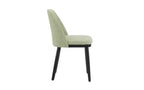 Christopher Knight Home Set di 2 Sedie da Pranzo Imbottite Hannah Mid-Century Modern con Schienale Curvo Menta/Nero