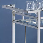Carrello da portata Shop At Home Buncrana Glass Top 24/7 in cromo: motivo a quadrifoglio contemporaneo, ripiani in vetro temperato