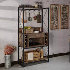 Scaffale da Panettiere Orella Rustic in Rovere Rigenerato - miBasics: Stile Industriale, 3 Ripiani Fissi, Struttura in Metallo, 170 cm H