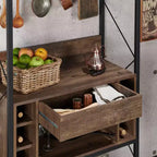 Scaffale da Panettiere Orella Rustic in Rovere Rigenerato - miBasics: Stile Industriale, 3 Ripiani Fissi, Struttura in Metallo, 170 cm H