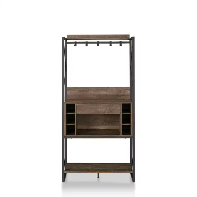 Scaffale da Panettiere Orella Rustic in Rovere Rigenerato - miBasics: Stile Industriale, 3 Ripiani Fissi, Struttura in Metallo, 170 cm H