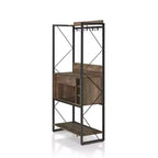 Scaffale da Panettiere Orella Rustic in Rovere Rigenerato - miBasics: Stile Industriale, 3 Ripiani Fissi, Struttura in Metallo, 170 cm H