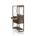 Scaffale da Panettiere Orella Rustic in Rovere Rigenerato - miBasics: Stile Industriale, 3 Ripiani Fissi, Struttura in Metallo, 170 cm H