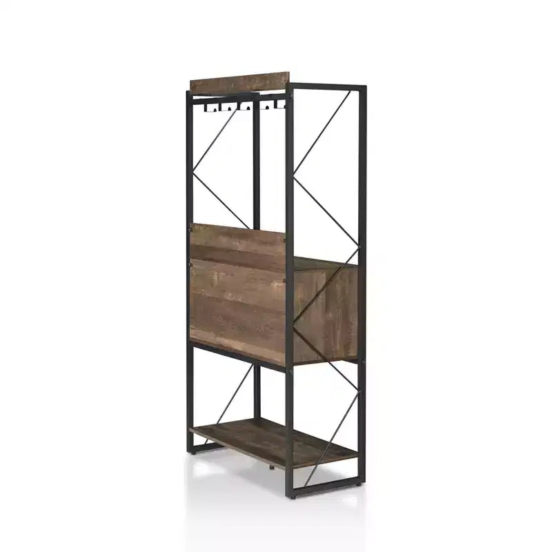 Scaffale da Panettiere Orella Rustic in Rovere Rigenerato - miBasics: Stile Industriale, 3 Ripiani Fissi, Struttura in Metallo, 170 cm H