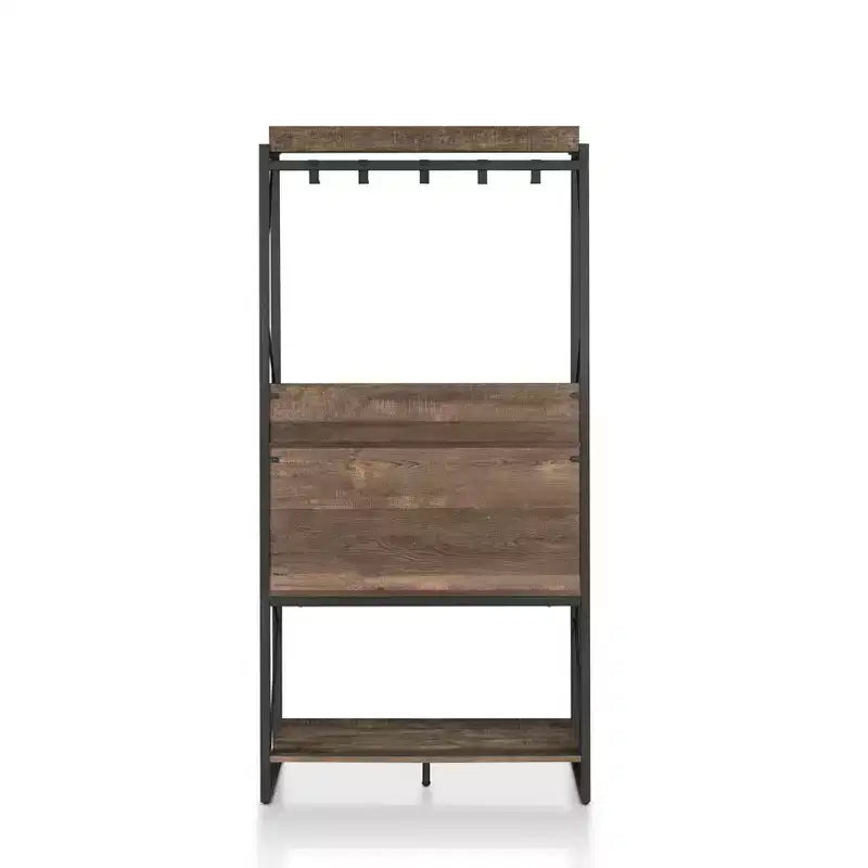Scaffale da Panettiere Orella Rustic in Rovere Rigenerato - miBasics: Stile Industriale, 3 Ripiani Fissi, Struttura in Metallo, 170 cm H