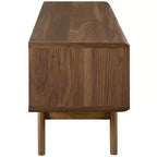 Mobile TV Render per TV fino a 55": Console multimediale Mid-Century per TV da 55", Venatura noce, Ante scorrevoli - Modway