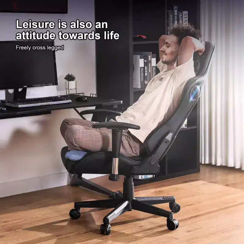 GTRACING Gaming Chair with Bluetooth Speakers High Back PU Office Chair Black