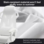GTRACING Gaming Chair Mesh Computer Chair Ergonomic Recliner with Footrest White