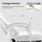 GTRACING Gaming Chair Mesh Computer Chair Ergonomic Recliner with Footrest White