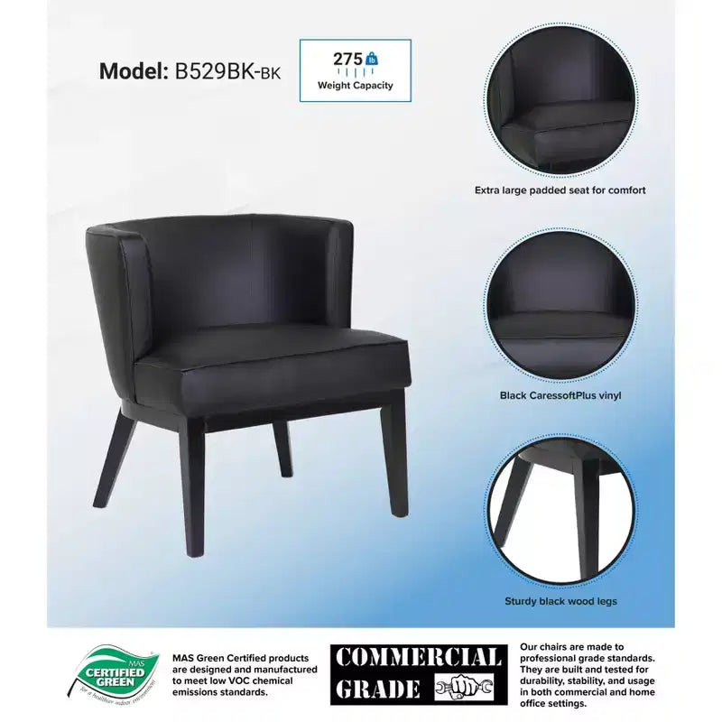 Poltroncina accentuata Ava nera - Prodotti per ufficio Boss