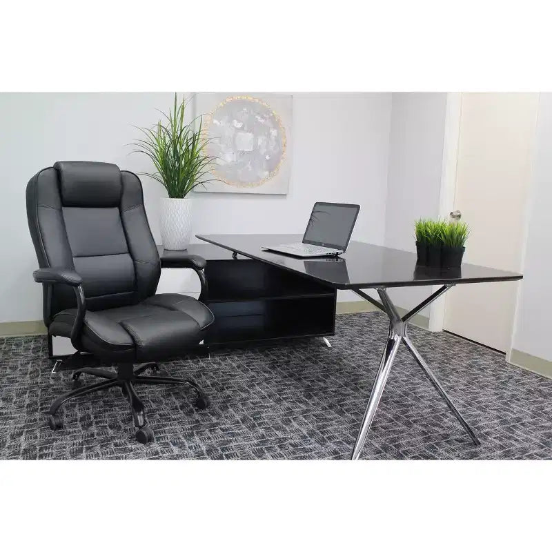 Sedia Direzionale Robusta Nera - Boss Office Products: Girevole, Telaio in Metallo, Capacità 180 kg