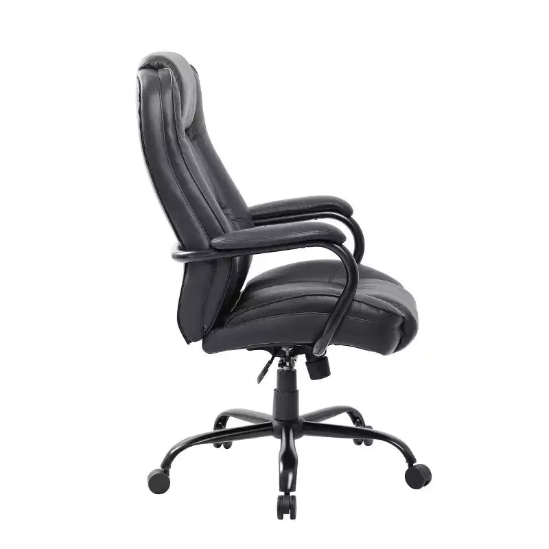 Sedia Direzionale Robusta Nera - Boss Office Products: Girevole, Telaio in Metallo, Capacità 180 kg