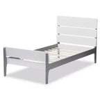 Letto a piattaforma Twin Nereida Modern Classic Mission Style in Legno Rifinito Bianco/Grigio - Baxton Studio