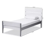 Letto a piattaforma Twin Nereida Modern Classic Mission Style in Legno Rifinito Bianco/Grigio - Baxton Studio