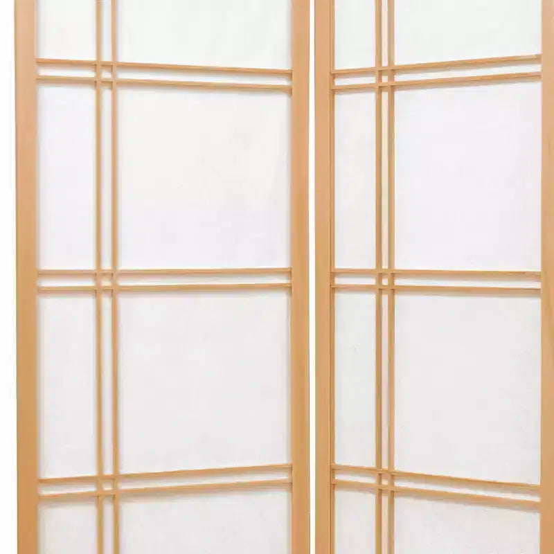 Paravento Shoji a doppia croce alto 1,8 m - Naturale (8 pannelli)