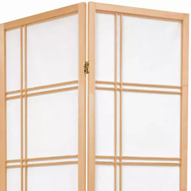 Paravento Shoji a doppia croce alto 1,8 m - Naturale (8 pannelli)