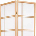 Paravento Shoji a doppia croce alto 1,8 m - Naturale (8 pannelli)