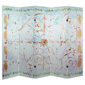 5 ft. Tall Winter's Peace Canvas Room Divider - Oriental Furniture: Folding Privacy Screen, No Assembly Required
