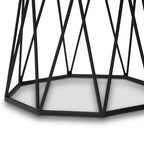 Tavolino Venedict con Struttura in Metallo e Piano in Marmo Nero - Baxton Studio: Tavolino Rettangolare per Soggiorno, Nessun Montaggio Richiesto