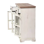 3 Door/2 Drawer Shabby Chic Window Pane Cabinet Antique White/Natural - StyleCraft: Farmhouse Style, Fixed Shelf, Wood Composite