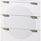 Cassettiera a 3 cassetti StyleCraft Milo bianco/rame: cassettiera per bambini in MDF, finitura verniciata, montaggio senza attrezzi