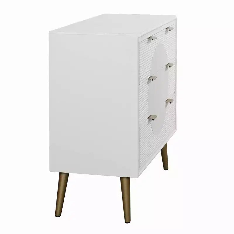 Cassettiera a 3 cassetti StyleCraft Milo bianco/rame: cassettiera per bambini in MDF, finitura verniciata, montaggio senza attrezzi